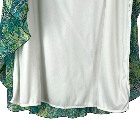 Women’s Green Paisley Print Chiffon Fairycore Gore Skirt Plus Size 14W - Picture 6 of 9